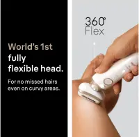 Braun Epilator | Silk-épil 9 Flex SES9-011 3D | Operating time (max) 50 min | Number of power levels 2 | Wet & Dry | White/Gold