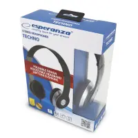 ESPERANZA STEREO AUDIO HEADPHONES TECHNO BLACK – pilt 2