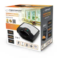 ESPERANZA SANDWICH MAKER 700W WITH REMOVABLE PLATES MUFFULETTA – pilt 4