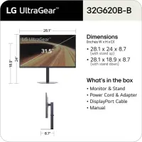 LG 32G620B-B PC lamekuvar 81,3 cm (32") 2560 x 1440 pikslit Quad HD LED Must – pilt 19