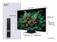 TCL 50C7K teler 127 cm (50") 4K Ultra HD Nutiteleri funktsioon WiFi Metallik 2000 cd/m²