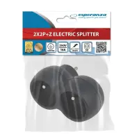 ESPERANZA ELEC. SOCKET SPLITTER 2 SOCKET BLACK – pilt 5