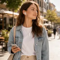 TITANUM STEREO EARPHONES WITH MICROPHONE TH109W WHITE – pilt 5