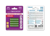ESPERANZA RECHARGEABLE BATTERIES Ni-MH AAA 1000MAH 4PCS. GREEN – pilt 2