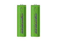ESPERANZA RECHARGEABLE BATTERIES Ni-MH AA 2000MAH 2PCS. GREEN