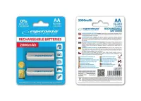ESPERANZA RECHARGEABLE BATTERIES Ni-MH AA 2000MAH 2PCS. WHITE – pilt 3