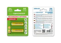 ESPERANZA RECHARGEABLE BATTERIES Ni-MH AA 2000MAH 2PCS. YELLOW – pilt 3
