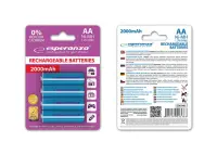 ESPERANZA RECHARGEABLE BATTERIES Ni-MH AA 2000MAH 4PCS. BLUE – pilt 2