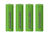 ESPERANZA RECHARGEABLE BATTERIES Ni-MH AA 2000MAH 4PCS. GREEN