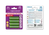 ESPERANZA RECHARGEABLE BATTERIES Ni-MH AA 2000MAH 4PCS. GREEN – pilt 5