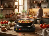 ESPERANZA ELECTRIC HOT PLATE PINATUBO BLACK 1500W – pilt 5