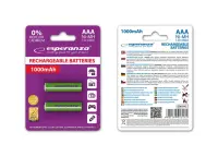 ESPERANZA RECHARGEABLE BATTERIES Ni-MH AAA 1000MAH 2PCS. GREEN – pilt 3