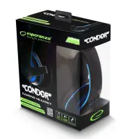 ESPERANZA STEREO HEADPHONES WITH MICROPHONE FOR GAMERS CONDOR BLUE – pilt 2