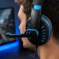ESPERANZA HEADPHONES FOR GAMERS WITH MICROPHONE CROW BLUE