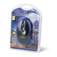 TITANUM WIRELESS 2.4GHZ OPTICAL MOUSE 3D USB VULTURE BLACK/BLUE – pilt 4