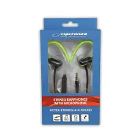 ESPERANZA EARPHONES WITH MICROPHONE EH197KG BLACK/GREEN
