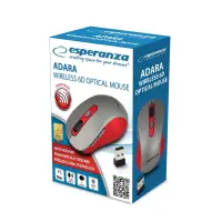 ESPERANZA WIRELESS 2.4GHZ OPTICAL MOUSE 6D USB ADARA RED – pilt 2
