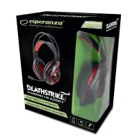 ESPERANZA GAMING HEADPHONE WITH MICROPHONE DEATHSRTIKE RED