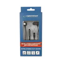 ESPERANZA METAL EARPHONES WITH MICROPHONE EH203 GRPHITE/RED