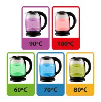 ESPERANZA ELECTRIC GLASS KETTLE WITH LED AND TEMPERATURE CONTROLER LOIRE 1.7 L BLACK – pilt 3