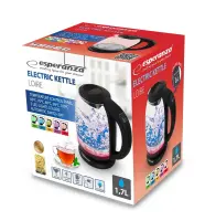 ESPERANZA ELECTRIC GLASS KETTLE WITH LED AND TEMPERATURE CONTROLER LOIRE 1.7 L BLACK – pilt 7