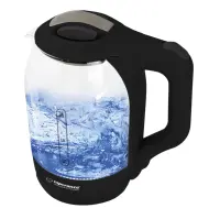 ESPERANZA ELECTRIC GLASS KETTLE WITH LED LIGHT YUKON 1.7 L BLACK