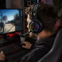 ESPERANZA STEREO GAMING HEADPHONES WITH MICROPHONE RGB NIGHTSHADE – pilt 2