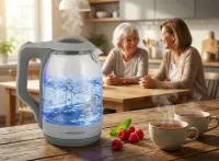 ESPERANZA ELECTRIC GLASS KETTLE WITH LED LIGHT YUKON 1.7 L WHITE – pilt 2