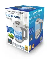 ESPERANZA ELECTRIC GLASS KETTLE WITH LED LIGHT YUKON 1.7 L WHITE – pilt 5