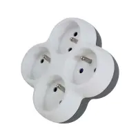 ESPERANZA ELEC. SOCKET SPLITTER 4 SOCKET WHITE/GREY