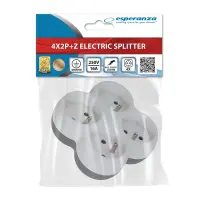 ESPERANZA ELEC. SOCKET SPLITTER 4 SOCKET WHITE/GREY – pilt 4