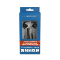 ESPERANZA EARPHONES WITH MICROPHONE AND VOLUME CONTROL EH199K BLACK – pilt 3