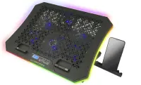 ESPERANZA RGB ILLUMINATED GAMING NOTEBOOK COOLING PAD WITH MOBILE PHONE STAND GALERNE