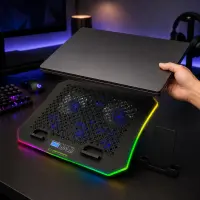 ESPERANZA RGB ILLUMINATED GAMING NOTEBOOK COOLING PAD WITH MOBILE PHONE STAND GALERNE – pilt 2