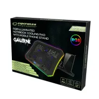 ESPERANZA RGB ILLUMINATED GAMING NOTEBOOK COOLING PAD WITH MOBILE PHONE STAND GALERNE – pilt 4