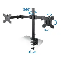 ESPERANZA DESK HOLDER FOR 2 COMPUTER MONITORS 10"-27" SYLEN – pilt 5