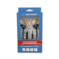 ESPERANZA EARPHONES WITH MICROPHONE EH197KO BLACK/ORANGE – pilt 3
