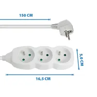 ESPERANZA POWER STRIP 3 SOCKETS 1.5M WHITE – pilt 4