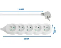 ESPERANZA POWER STRIP 5 SOCKETS 1.5M WHITE – pilt 4