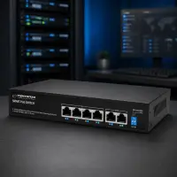 ESPERANZA 4 PoE+2 UPLINK PORT ETHERNET SWITCH 10/100 SPINNER