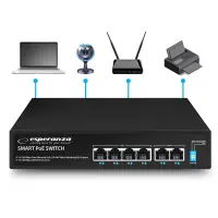 ESPERANZA 4 PoE+2 UPLINK PORT ETHERNET SWITCH 10/100 SPINNER – pilt 4