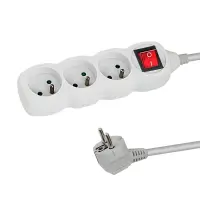 ESPERANZA POWER STRIP 3 SOCKETS SWITCH 1.5M WHITE