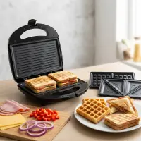 ESPERANZA SANDWICH MAKER 700W WITH REMOVABLE PLATES PORTABELLA BLACK – pilt 3