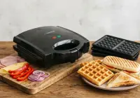 ESPERANZA SANDWICH MAKER 700W WITH REMOVABLE PLATES PORTABELLA BLACK – pilt 6