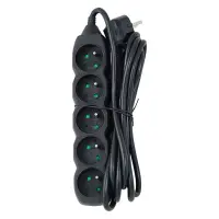 ESPERANZA POWER STRIP 5 SOCKETS 3M BLACK