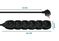 ESPERANZA POWER STRIP 6 SOCKETS 1.5M BLACK – pilt 5