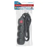 ESPERANZA POWER STRIP 3 SOCKETS SWITCH 1.5M BLACK – pilt 7