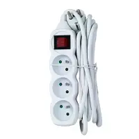 ESPERANZA POWER STRIP 3 SOCKETS SWITCH 3M WHITE