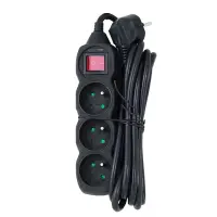 ESPERANZA POWER STRIP 3 SOCKETS SWITCH 3M BLACK