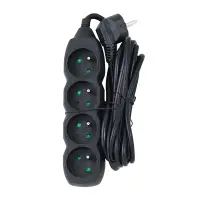ESPERANZA POWER STRIP 4 SOCKETS 3M BLACK – pilt 2